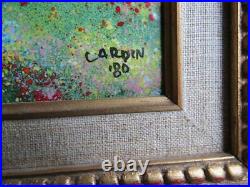 Art Copper on Enameling Catching / Chasing The Butterfly by Louis Cardin Signed