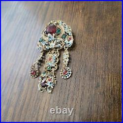 Art Deco Czech Austro Hungarian Paste Enamel Brooch Pin Czechoslovakian