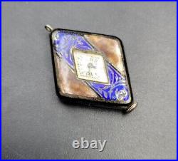 Art Deco Enamel Sterling Silver Didisheim Goldschmidt Pendant Watch