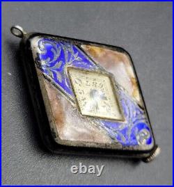 Art Deco Enamel Sterling Silver Didisheim Goldschmidt Pendant Watch