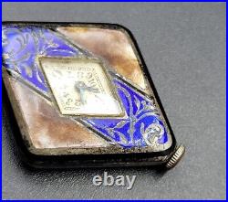 Art Deco Enamel Sterling Silver Didisheim Goldschmidt Pendant Watch