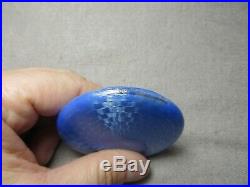 Art Deco ML &Co. 925 SS Blue Guilloche Enamel Miniature Painting Powder Compact