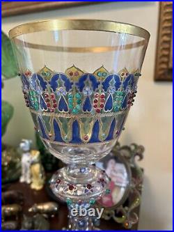 Art Wine Goblet/Chalice-Enameled/Gold Trim and Jewels