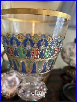 Art Wine Goblet/Chalice-Enameled/Gold Trim and Jewels