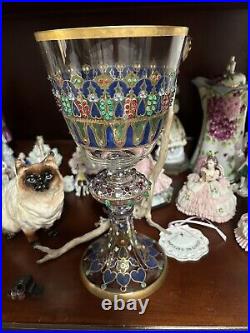 Art Wine Goblet/Chalice-Enameled/Gold Trim and Jewels