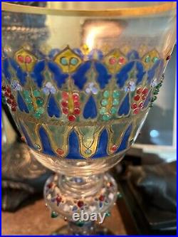 Art Wine Goblet/Chalice-Enameled/Gold Trim and Jewels