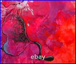 Art abstract painting contemporary figures surrealism fantasy landscape fluo pop