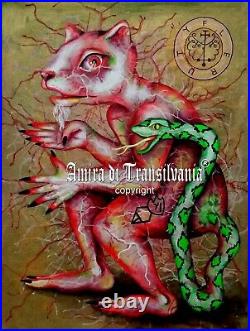 Art modern painting figurative contemporary goetia lemegeton flaures demon seal