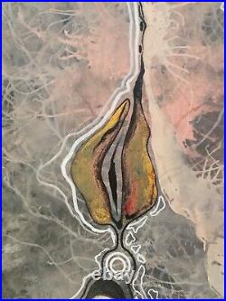 Art painting abstract original modern contemporary landscape erotic figures aceo