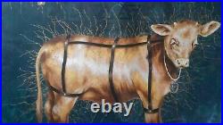 Art painting acrylic oil canvas direct from the artist original golden calf veal