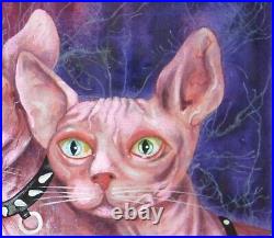 Art painting animal portrait sphynx cat cats figurative decorative realism print