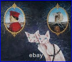 Art painting contemporary figurative portrait animal sphinx cats history artist
