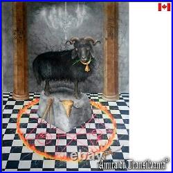 Art painting modern contemporary figurative decorative animal black goat masonic