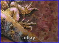 Art realist painting animal portrait iguana reptile figurative decorative print