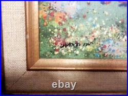 Artist Enamel on Copper Impressionist Spring Landscape with Children Framed 3603