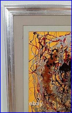 Awesome Jackson Pollock Enamel On Canvas 1951 With Frame In Silver Leaf Nice