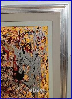Awesome Jackson Pollock Enamel On Canvas 1951 With Frame In Silver Leaf Nice