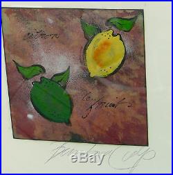 Barbara Culp Enameled Metal Sculpture Fruit Lemon Lime Painting