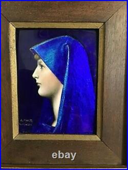 Beautiful A. Marty Limoges Enamel Miniature Portrait Of Saint Fabiola Gloenner