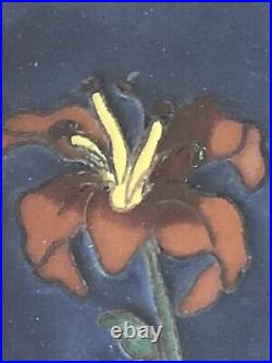Beautiful Enamel on Copper Lillies by Carole Jayne Signed
