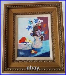 Beautiful Vintage Jean Lucey Enamel On Copper Framed Picture 38/500 Signed