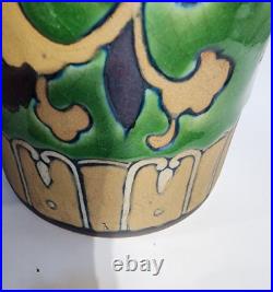 Beautiful enamel paint chinoiserie art nouveau pottery vase