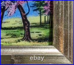 Betourne Limoges Jp Loup Enamel On Copper 4 Seasons Miniature Painting Le