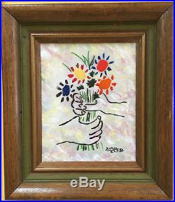 Bouquet by Picasso Done By Max Karp Enamel On Copper Original
