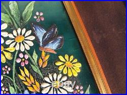 Camille Fauré Daisies Butterfly Large Enamel Art Limoges France Printing Limited