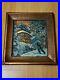 Canadian Enamel On Copper Skiing Painting Self Framed 1940s