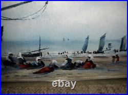 Charles Partesius Enamel on Copper Painting Nautical Maritime Limoges Style