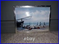 Charles Partesius Enamel on Copper Painting Nautical Maritime Limoges Style