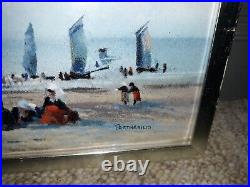 Charles Partesius Enamel on Copper Painting Nautical Maritime Limoges Style