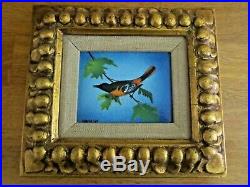 Charles Parthesius (1921-1997) Enamel On Copper Baltimore Oriole On Branch Ex