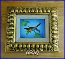 Charles Parthesius (1921-1997) Enamel On Copper Baltimore Oriole On Branch Ex