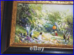 Charming Snd Charles Parthesius Mint Enamel Copper Impressionist Painting Frame