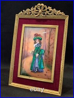 Circa 1880 Sgnd, Rochet French Enamel