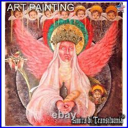 Collectible sacred art figurative angels decor paintings jeweish hebrew original