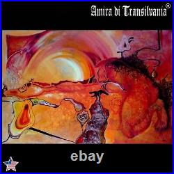 Contemporary art painting abstract surrealism red landscape modernism body fire