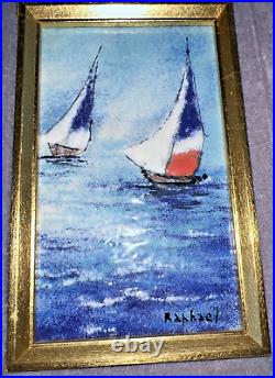 Copper Enamel Impressionist Art Signed RAPHAEL from the 1960s & 1970s MCM