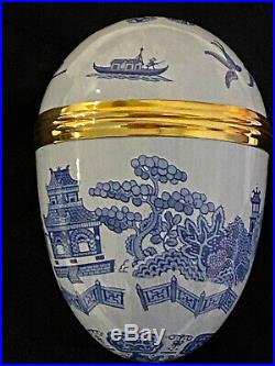 Crummles Hand-painted English Enamels Vintage Japanese Art Egg or Trinket Box