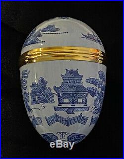 Crummles Hand-painted English Enamels Vintage Japanese Art Egg or Trinket Box