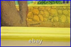 Daniel Belliard Enamel on Copper Small Framed Painting Yellow Countryside