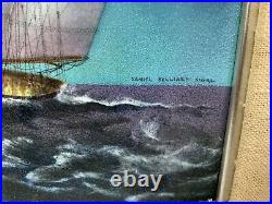 Daniel Belliard Signal Enamel On Copper Sailing Boat Framed Signed 10x12