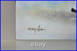Dom Dominic Mingolla Enamel on Copper Painting Spanish Matador 9 x 12 a Pair