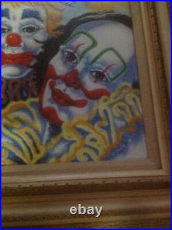 Dom Mingolla Clown Enamel Copper Painting Rare Frame SIGNED Old Vintage Art Gift
