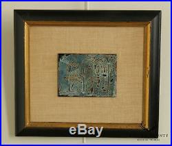 E. Wentz Ancient Tablet Framed Enamel Copper Egyptian Painting