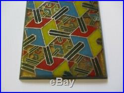 Enamel On Copper Metal Painting Abstract Modernist Cubism Pop Op Expressionism