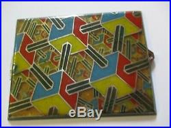 Enamel On Copper Metal Painting Abstract Modernist Cubism Pop Op Expressionism