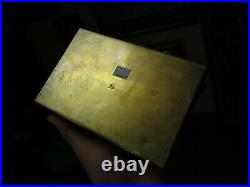 Enamel Painting 1950's Signed Cubism Box Sculpture Copper Brass Box Abstract